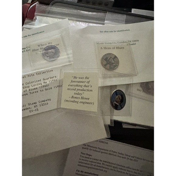 Elvis Presley Painted USA Quarters Mystic Lot 63+ commemorative authentic coins - Picture 2 of 11